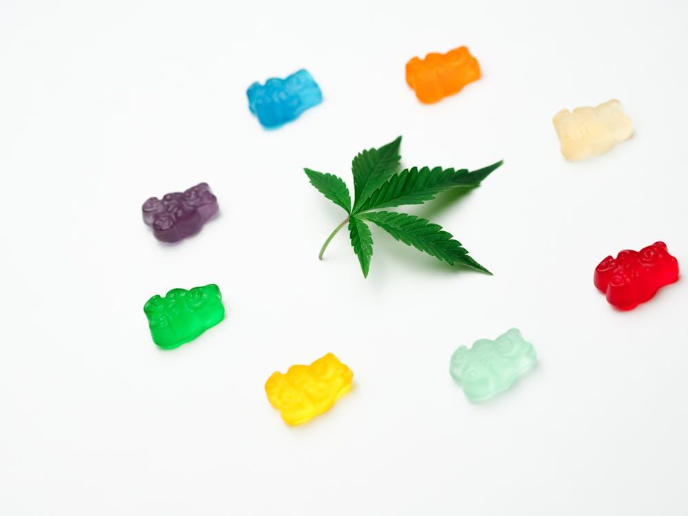 Gummy bears on a white background