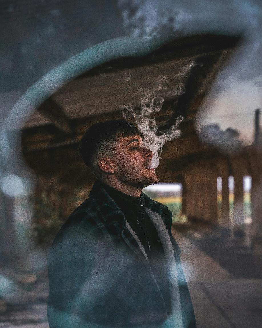 A picture of a person vaping