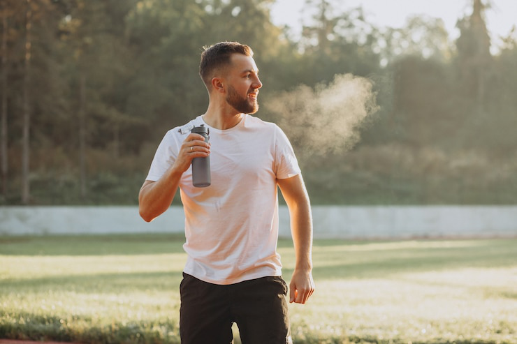 Athlete using CBD for post-workout recovery