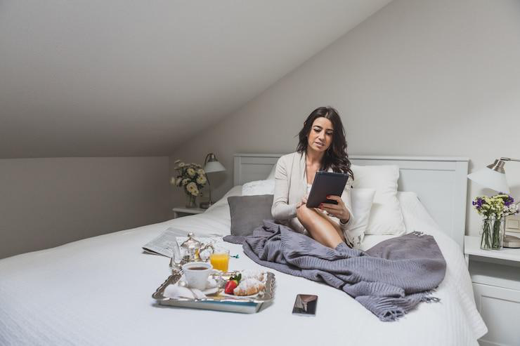 A calm and serene bedroom setup for better sleep.