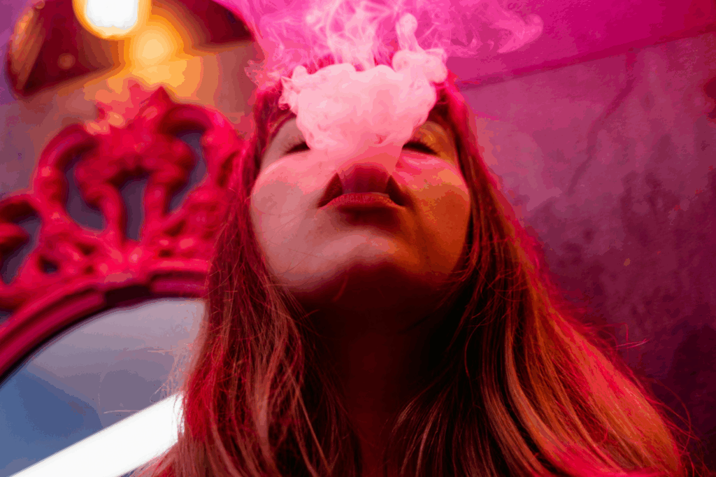 A picture of a person vaping
