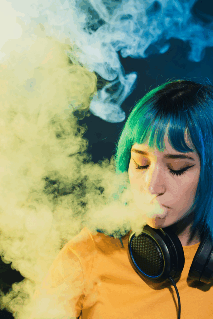 A picture of a person vaping