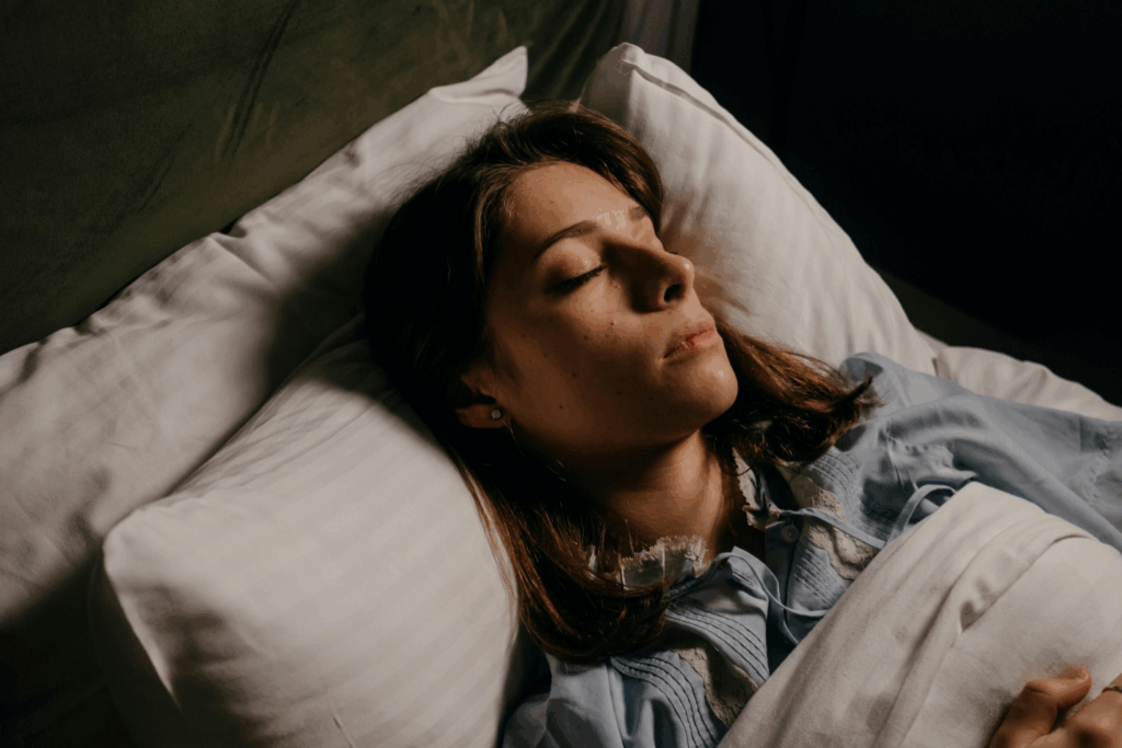 A picture of a person sleeping