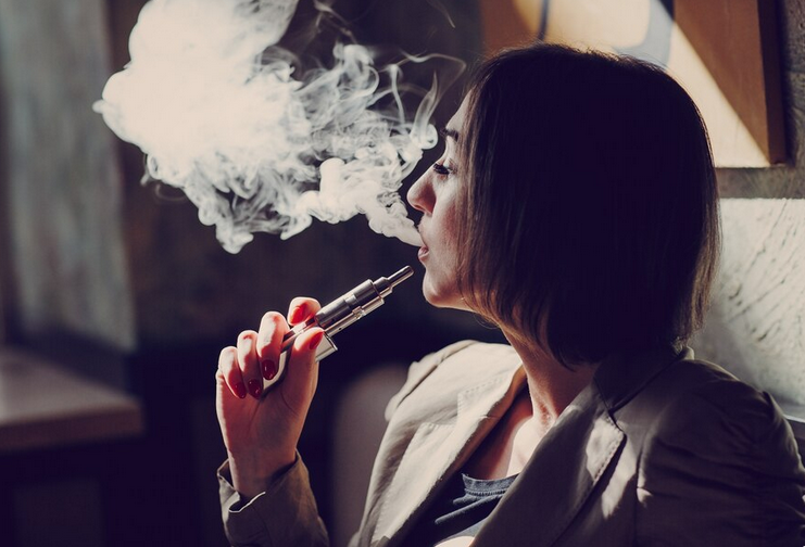 A picture of a person vaping