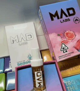 Sleek CBD vape cartridge digital art with vibrant, modern tones.