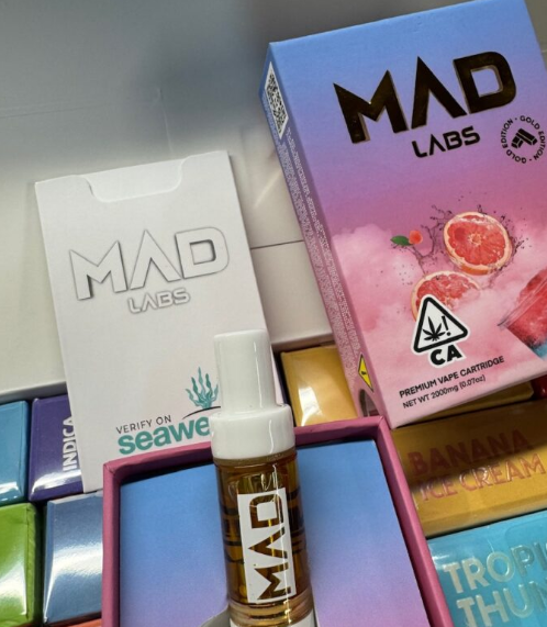 Sleek CBD vape cartridge digital art with vibrant, modern tones.