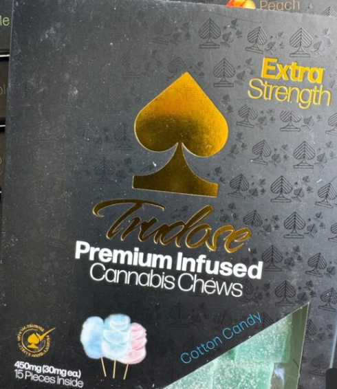 Trudose Gummies 450mg digital art in sleek, modern packaging design.