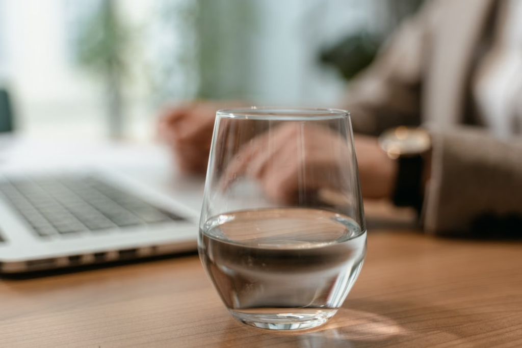 a clear desk surface