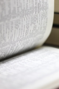 an open dictionary page