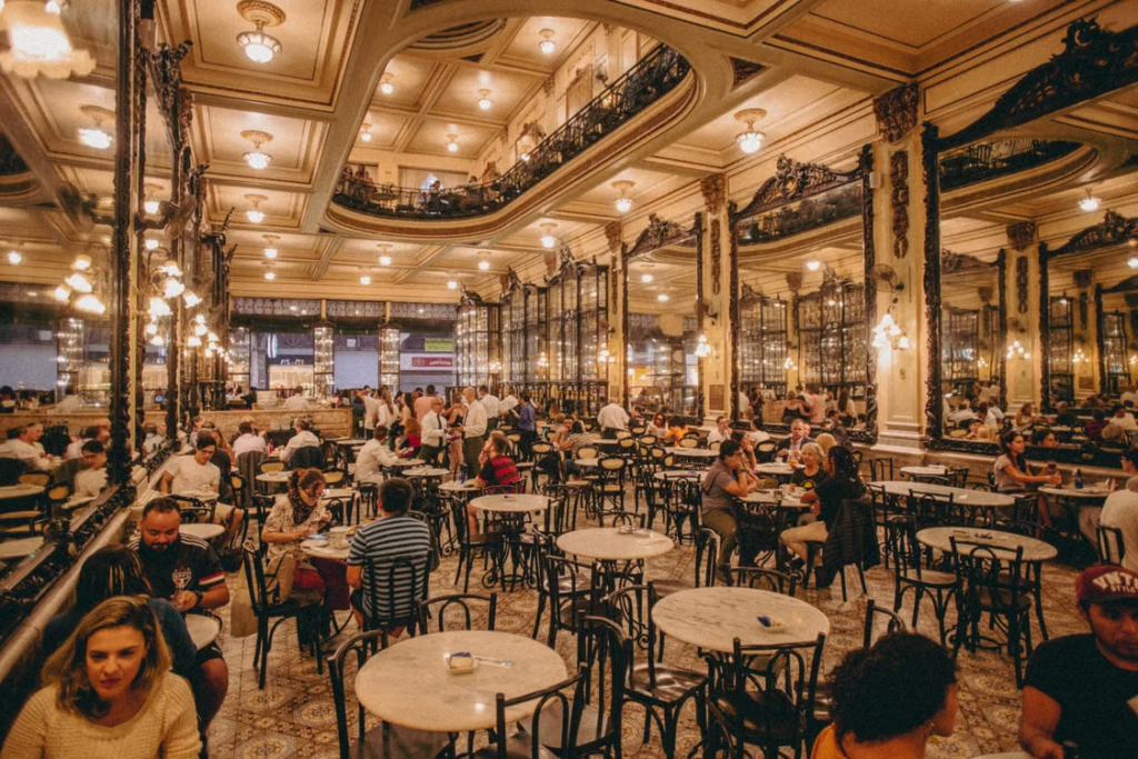 a busy cafe interior