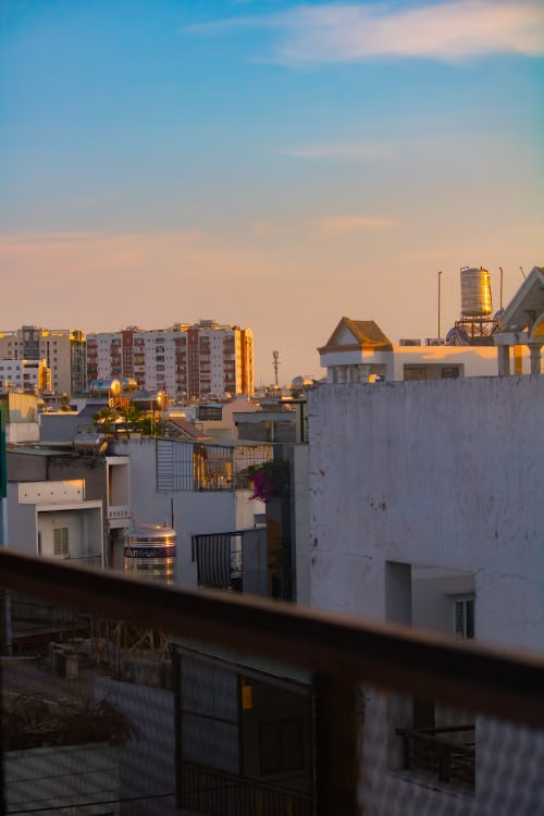 an evening balcony view