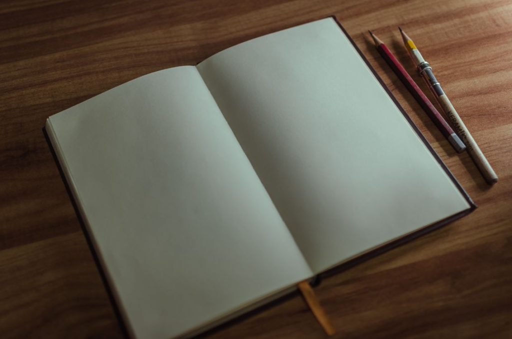  a blank page and pencil