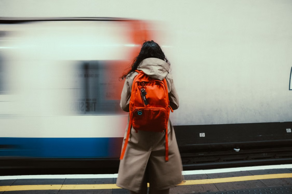  Person commuting by train