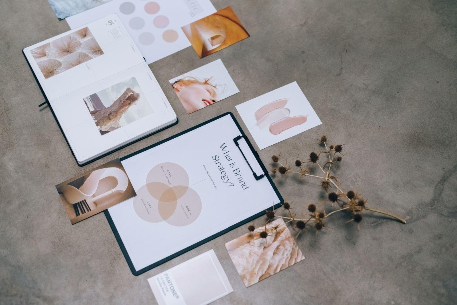 branding documents on desk