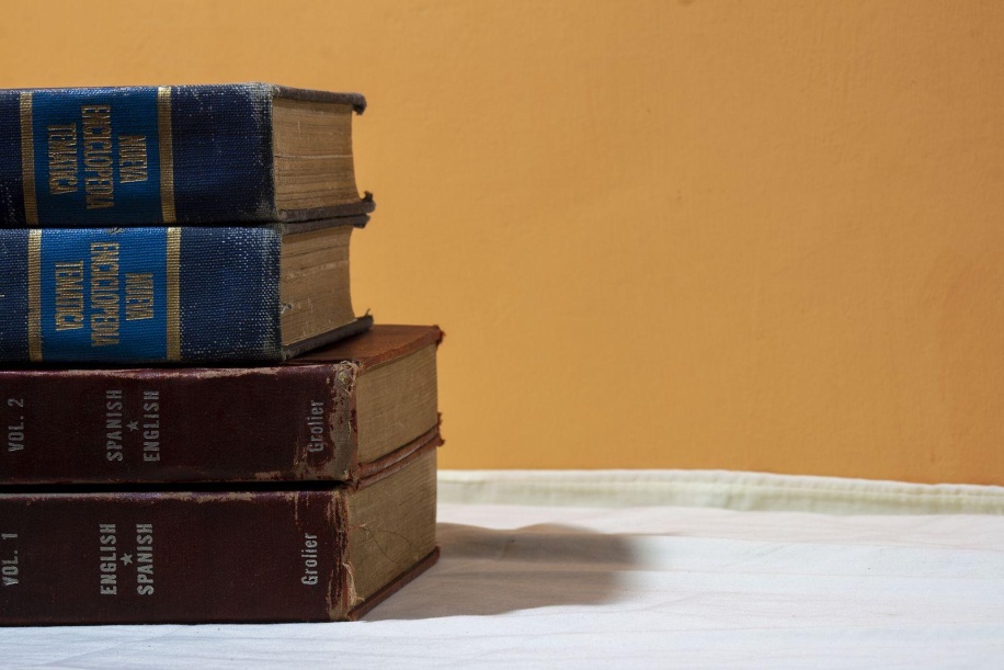 stacked reference books